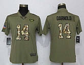 Women Nike Jets 14 Sam Darnold Olive Camo Salute To Service Limited Jersey,baseball caps,new era cap wholesale,wholesale hats